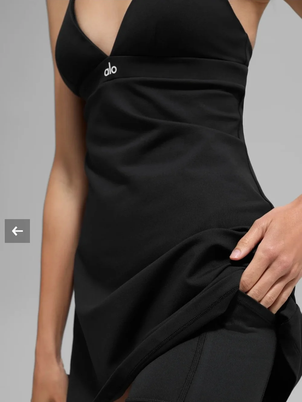 Alo Black Strappy Tennis Dress